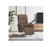 Fauteuil de massage, relaxation avec repose-pieds tissu marron