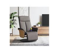 Fauteuil de massage, relaxation avec repose-pieds tissu taupe