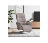 Fauteuil de massage, relaxation avec repose-pieds tissu taupe