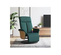 Fauteuil de massage, relaxation avec repose-pieds tissu vert foncé