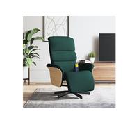 Fauteuil de massage, relaxation avec repose-pieds tissu vert foncé
