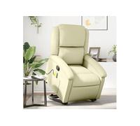 Fauteuil de massage, relaxation echt leer crème