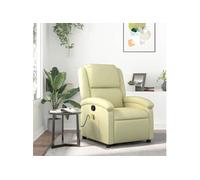 vidaXL Fauteuil de massage inclinable crème cuir véritable