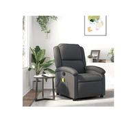 Fauteuil de massage, relaxation echt leer gris