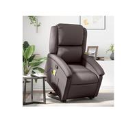 Fauteuil de massage, relaxation echt leer marron foncé