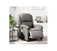 vidaXL Fauteuil de massage, relaxation électrique echt leer gris Gris G