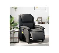 vidaXL Fauteuil de Massage inclinable électrique Noir Cuir véritable