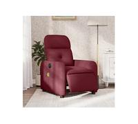 vidaXL Fauteuil de massage inclinable électrique Tissu Rouge bordeaux