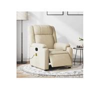 Fauteuil de massage, relaxation électrique réglable tissu crème