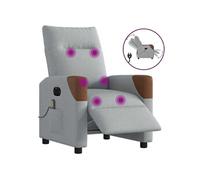vidaXL Fauteuil de massage inclinable électrique gris clair tissu