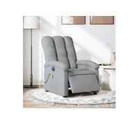 Fauteuil de massage, relaxation électrique réglable tissu gris clair
