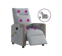 Fauteuil de massage, relaxation électrique réglable tissu gris clair