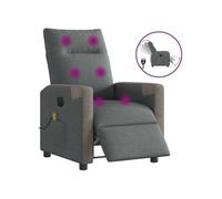 Fauteuil de massage, relaxation électrique réglable tissu gris foncé