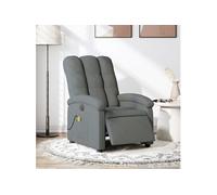 vidaXL Fauteuil inclinable de massage électrique – Dossier et repose-pied réglables tissu gris foncé