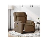 Fauteuil de massage, relaxation électrique réglable tissu marron