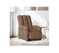 Fauteuil de massage, relaxation électrique réglable tissu marron