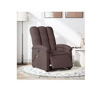 Fauteuil de massage, relaxation électrique réglable tissu marron foncé