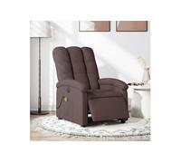 Fauteuil de massage, relaxation électrique réglable tissu marron foncé