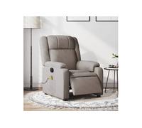 Fauteuil de massage, relaxation électrique réglable tissu taupe