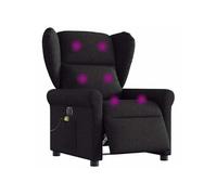 vidaXL Fauteuil de massage, relaxation électrique réglable tissunoir Noir G
