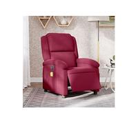 vidaXL Fauteuil inclinable électrique – Massage, dossier et repose-pieds réglables, velours bordeaux