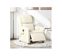 vidaXL Fauteuil de massage inclinable – Dossier et repose-pied réglables – Crème velours