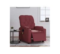 vidaXL Fauteuil de massage inclinable électrique, dossier et repose-pied réglables, Rouge Bordeaux