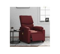 Fauteuil de massage, relaxation électrique similicuir bordeaux