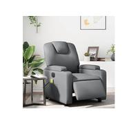 Vidaxl Fauteuil De Massage Inclinable Électrique Gris Similicuir Gris