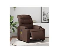 vidaXL Fauteuil de Massage Inclinable Électrique, Chaise de Relaxation avec Dossier, Siège avec Accoudoirs Salon, Moderne, Marron Similicuir