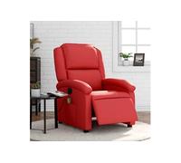 vidaXL Fauteuil de massage électrique inclinable – dossier/repose-pied réglables – similicuir rouge