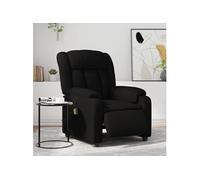 vidaXL Fauteuil de massage inclinable électrique, dossier & accoudoirs, similicuir noir
