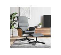 vidaXL Fauteuil de massage, relaxation met voetenbank tissu gris clair Gris clair G