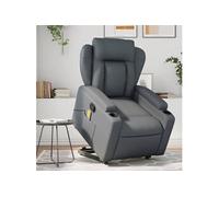 vidaXL Fauteuil inclinable de massage Gris Similicuir