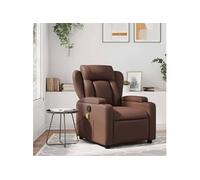 Fauteuil de massage, relaxation similicuir marron