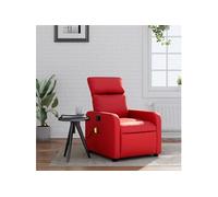 Vidaxl Fauteuil De Massage Inclinable Rouge Similicuir Rouge