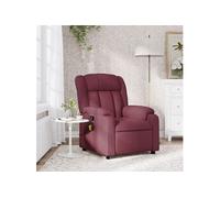 vidaXL Fauteuil de massage inclinable – Repose-pieds, dossier et accoudoirs – Tissu rouge bordeaux