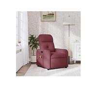 vidaXL Fauteuil de massage inclinable avec repose-pieds, dossier et accoudoirs, tissu bordeaux
