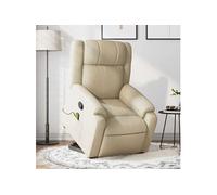 vidaXL Fauteuil inclinable de massage Crème Tissu