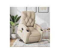 Fauteuil Inclinable de Massage Chaise Siège Salle de Séjour Crème Tissu vidaXL