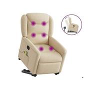 Vidaxl Fauteuil Inclinable De Massage Crème Tissu
