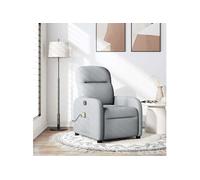 Vidaxl Fauteuil De Massage Inclinable Gris Clair Tissu Gris