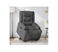 Vidaxl Fauteuil De Massage Inclinable Gris Foncé Tissu Gris
