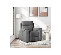 Fauteuil de massage, relaxation tissu gris foncé