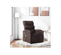 vidaXL Fauteuil de massage inclinable TV, dossier & repose-pied, tissu marron foncé