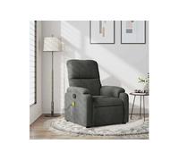 Fauteuil de massage, relaxation tissu microfibre gris foncé