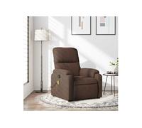 Fauteuil de massage, relaxation tissu microfibre marron