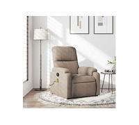 Fauteuil de massage, relaxation tissu microfibre taupe
