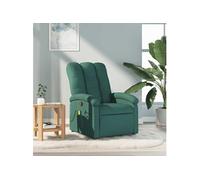 Fauteuil de massage, relaxation tissu vert foncé