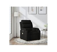 vidaXL Fauteuil de massage inclinable - Chaise de relaxation, repose-pieds, tissu noir